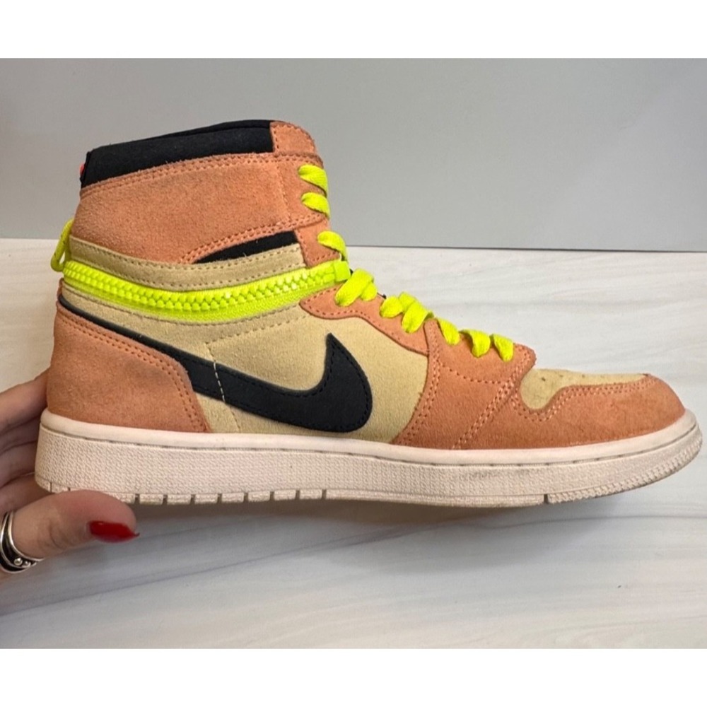 Nike Air Jordan 1 High Switch Black/Light Peach/Peach/Volt – Men's Size 8.5/W 10 - Picture 6 of 11